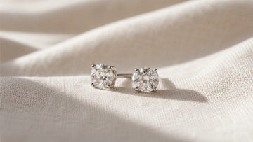 Small moissanite stud earrings for sensitive ears in nickel-free 925 sterling silver