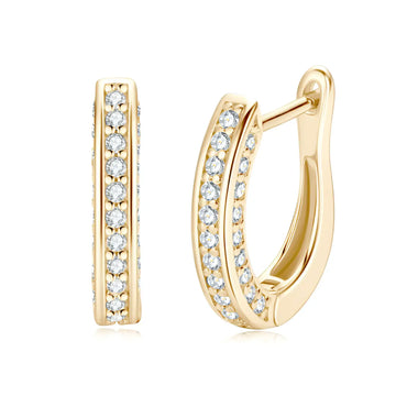 0.23 CT Moissanite Mini Hoop Earrings | 18K Gold - Plated Sterling Silver - Hoop Earrings - Sensitive Stones Jewelry
