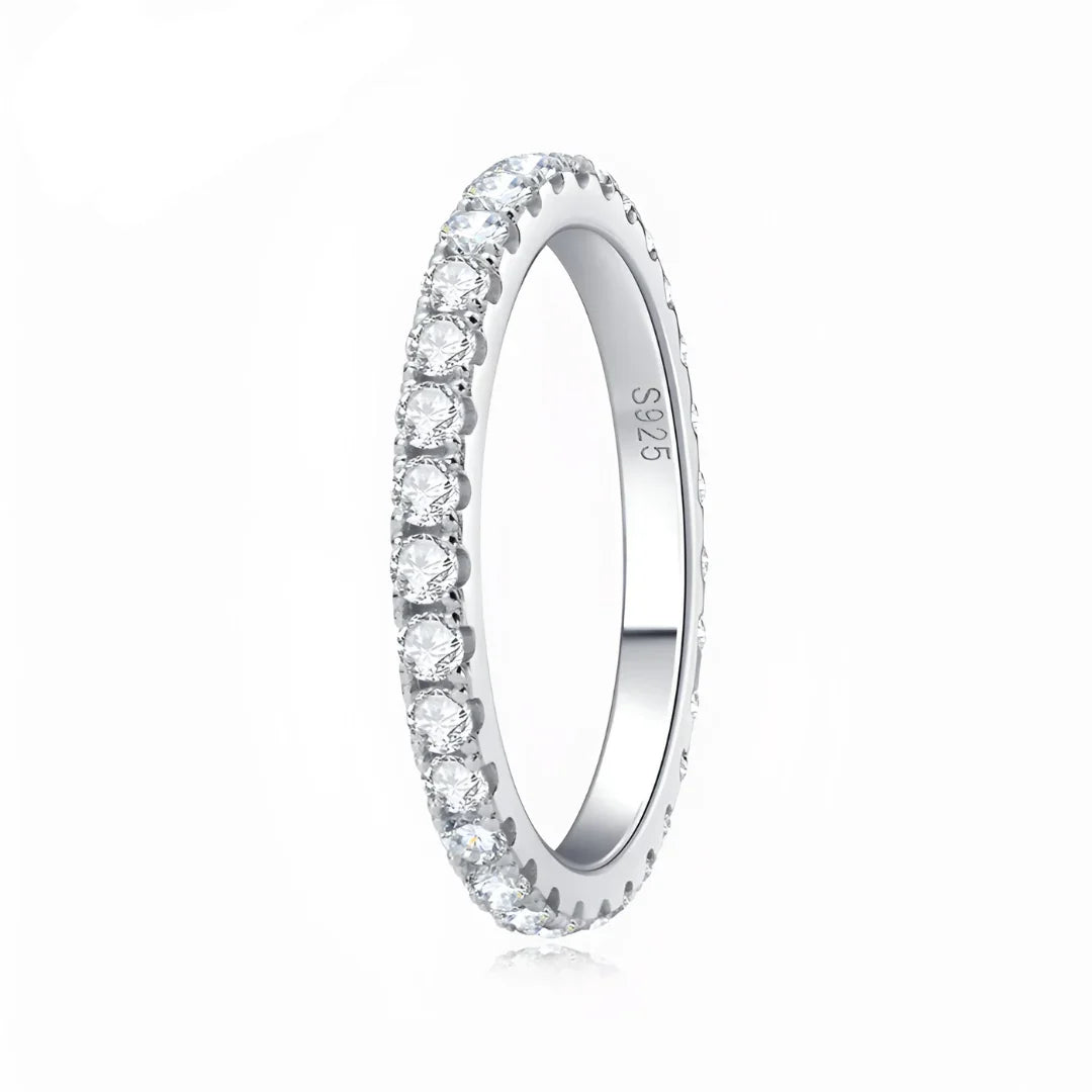 1.86 CT Moissanite Eternity Ring | 925 Sterling Silver Ring for Women - Sensitive Stones