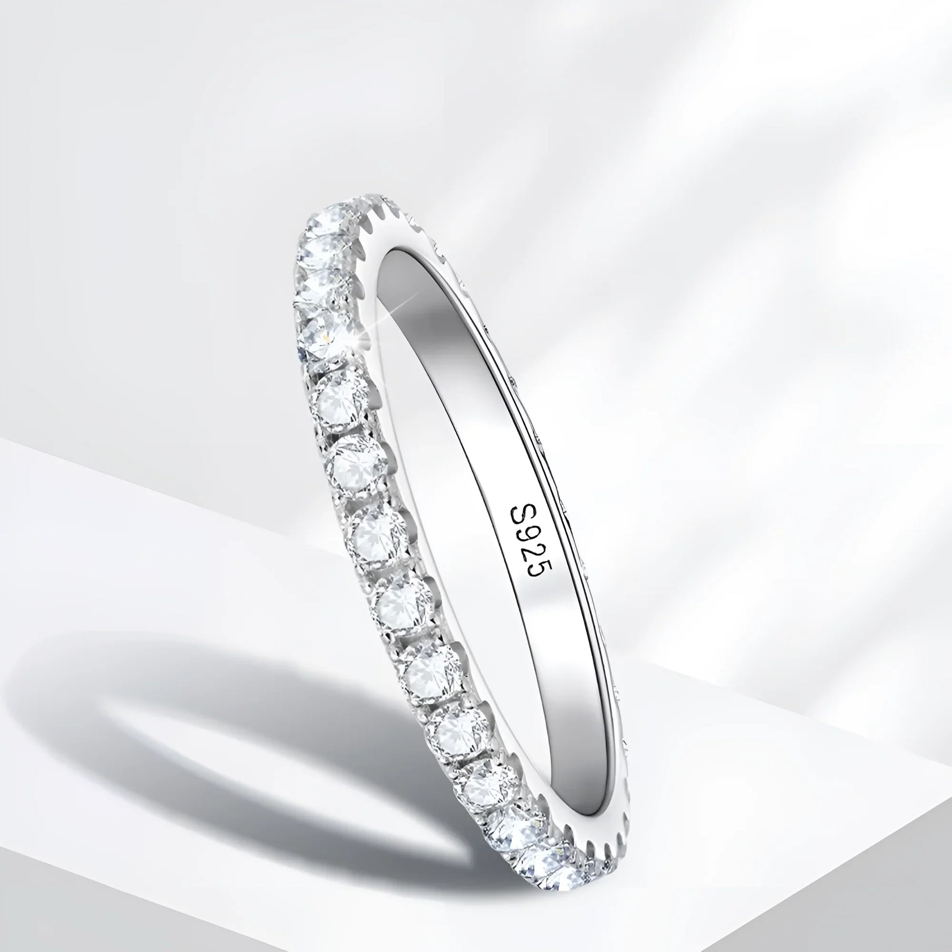 1.86 CT Moissanite Eternity Ring | 925 Sterling Silver Ring for Women - Sensitive Stones