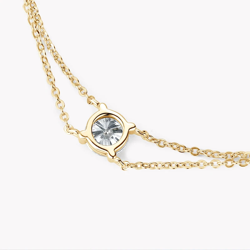 1 CT Moissanite Solitaire Bracelet | Silver Chain Bracelet For Women - Sensitive Stones