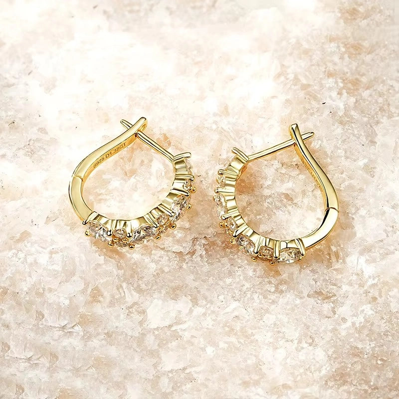 2.76ct moissanite hoop earrings 925 sterling silver white gold plated brilliant cut - Sensitive Stones
