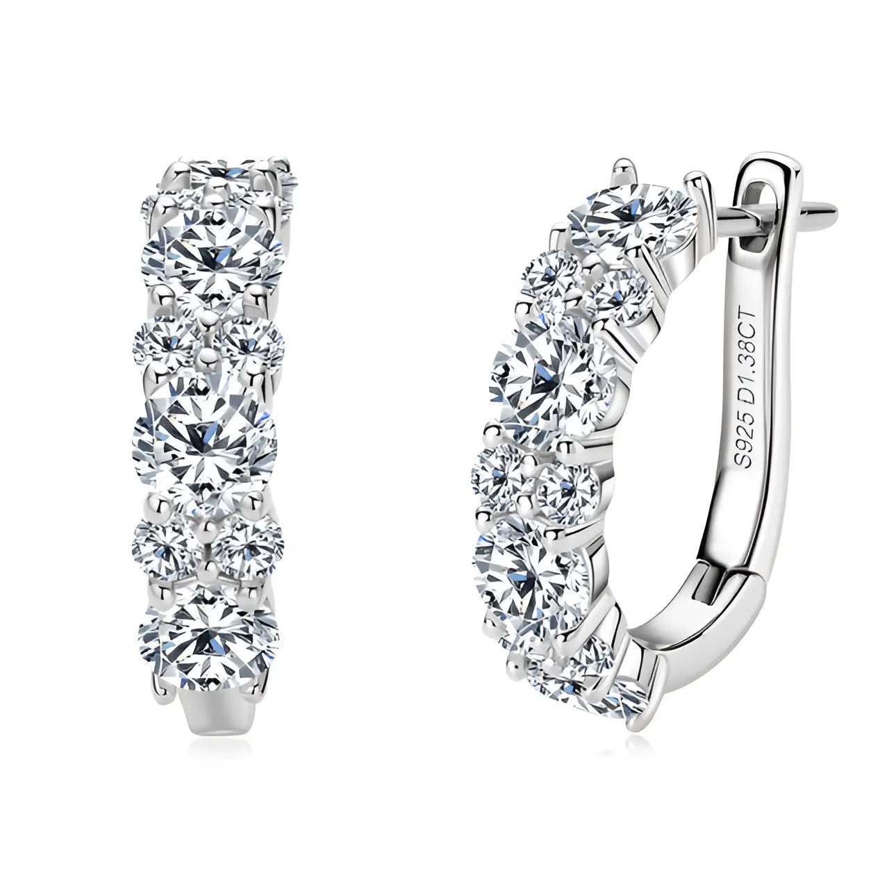 2.76 CT Moissanite Small Hoop Earrings | 18K Plated Gold Hoops - Sensitive Stones