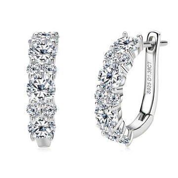 2.76 CT Moissanite Small Hoop Earrings | 18K Plated Gold Hoops