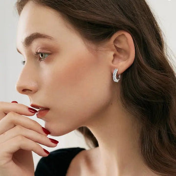 2.76 CT Moissanite Small Hoop Earrings | 18K Plated Gold Hoops
