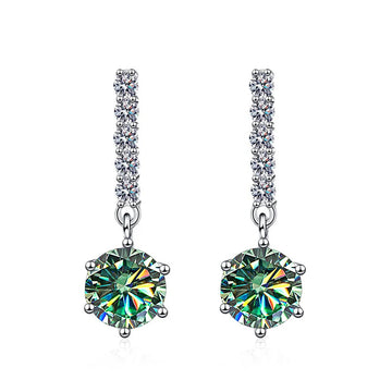 2 ct Colored Moissanite Drop Dangle Earrings