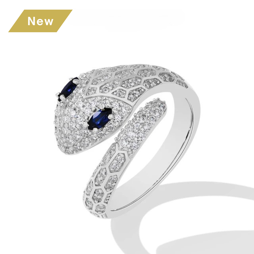 2025 Moissanite Snake Ring | Gold Plated S925 Silver for Men and Women - Sensitive Stones