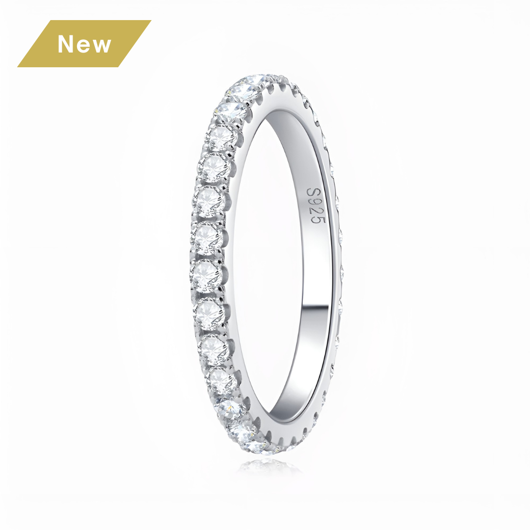 1.86 CT Moissanite Eternity Ring | 925 Sterling Silver Ring for Women - Sensitive Stones