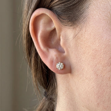 6-Prong Moissanite 14K Gold Filled Stud Earrings