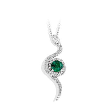 Moissanite Serpent’s Eye Pendant | S925 Silver Snake Pendant for Women