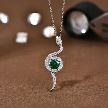 Moissanite Serpent’s Eye Pendant
