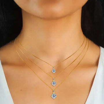 Pavé Moissanite Solitaire Necklace