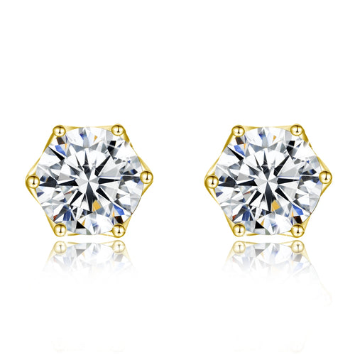 6-Prong Moissanite 14K Gold Filled Stud Earrings