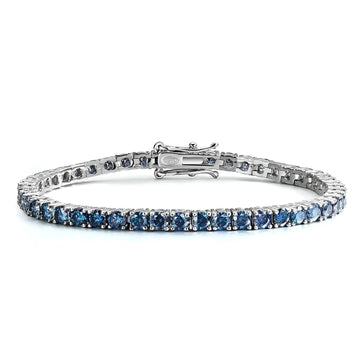 Blue Moissanite Tennis Bracelet