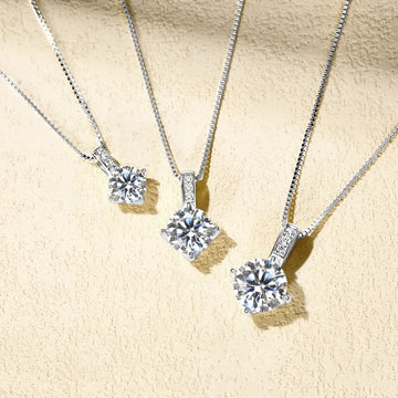 Pavé Moissanite Solitaire Necklace