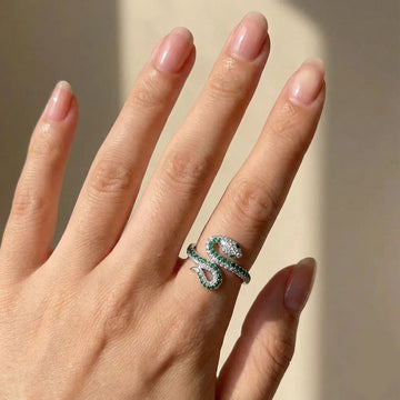 Moissanite Coiled Snake Ring