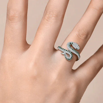 Moissanite Coiled Snake Ring