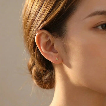 8-Point CZ Star Stud Earrings