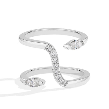 Double Snake Moissanite Ring