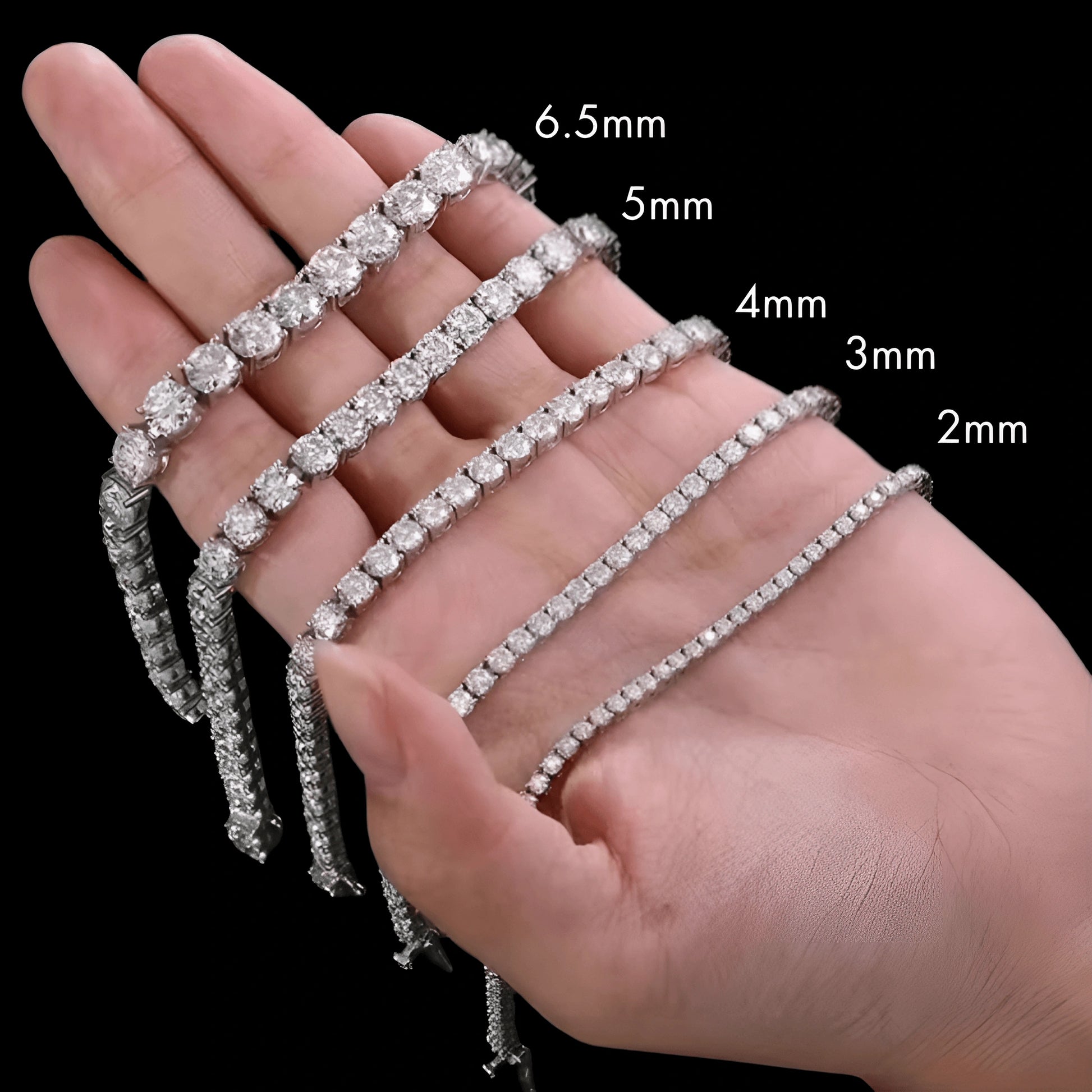 Full Moissanite Tennis Bracelet | VVS1 Men Women Moissanite Bracelet - Sensitive Stones