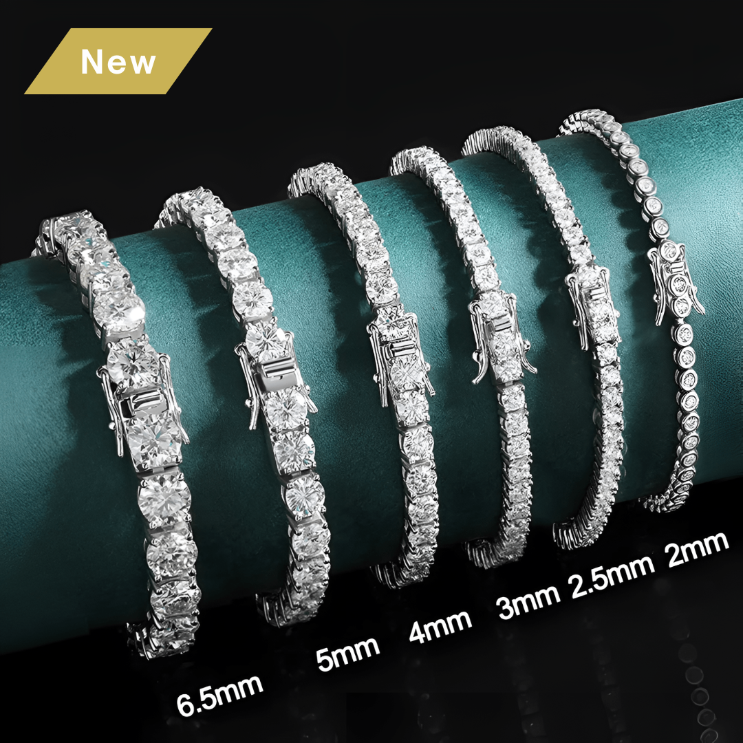 Full Moissanite Tennis Bracelet | VVS1 Men Women Moissanite Bracelet - Sensitive Stones