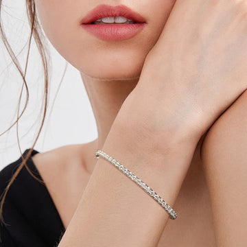 Moissanite Bangle Bracelet