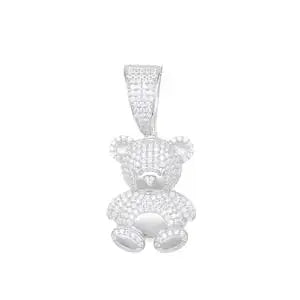 Moissanite Bear Pendant Necklace