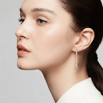 3.6 ct Moissanite Drop Dangle Earrings