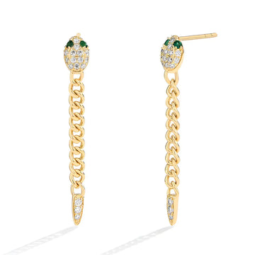 Moissanite Snake Drop Earrings