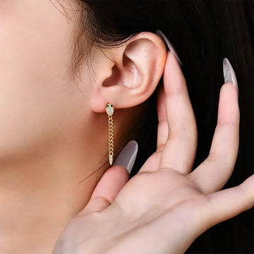 Moissanite Snake Drop Earrings