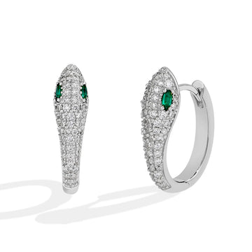 Moissanite Snake Hoop Earrings