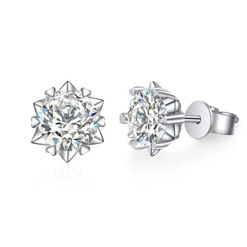 Moissanite Snowflake Earrings