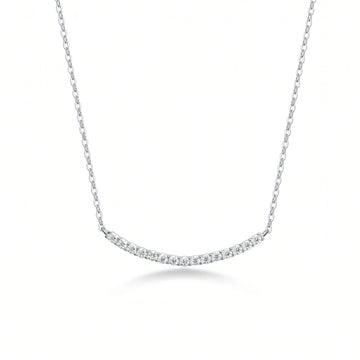 Front view of moissanite tennis bar necklace in  925 silver - Sensitive Stones