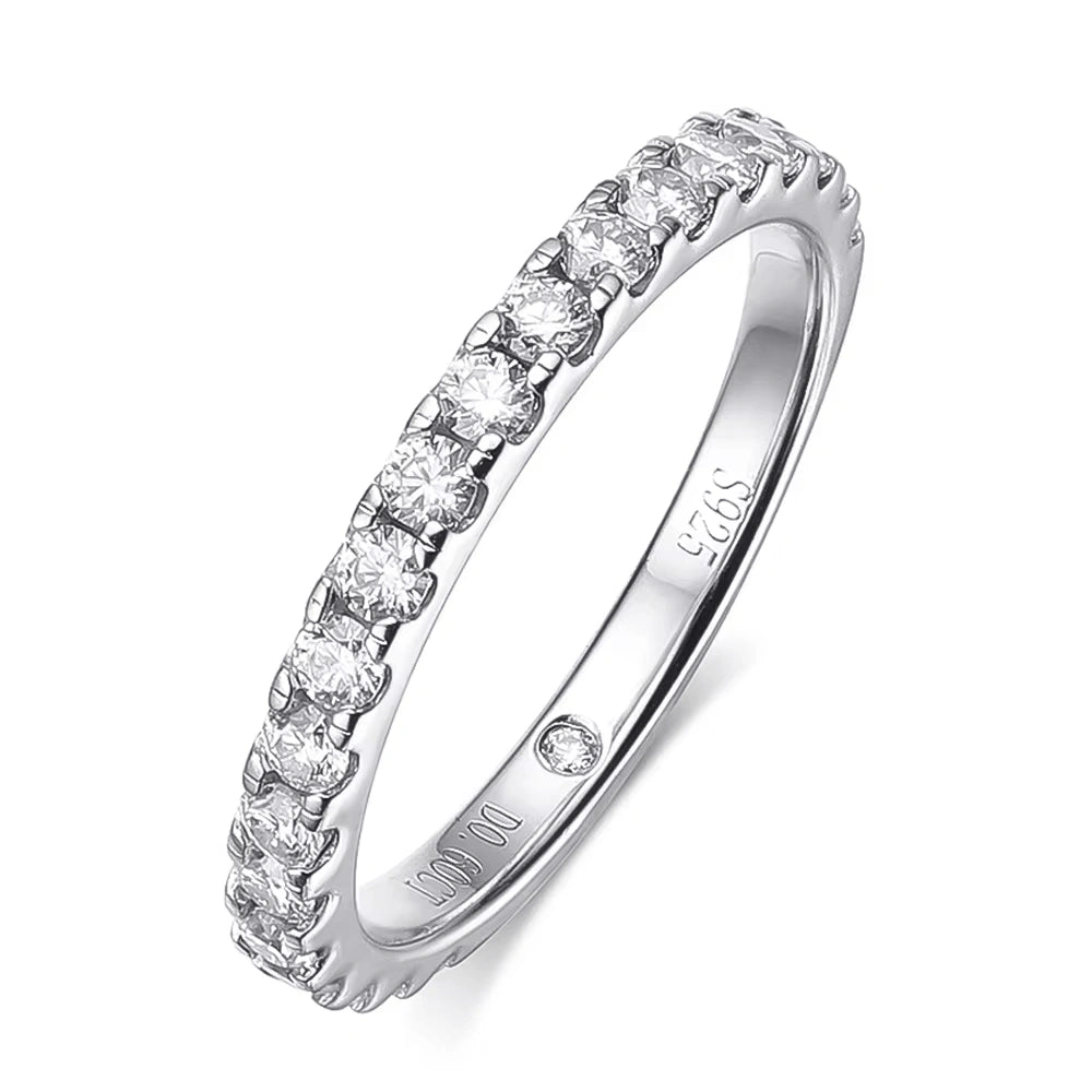 Matching moissanite wedding band 2mm accent stones for bridal set - Sensitive Stones