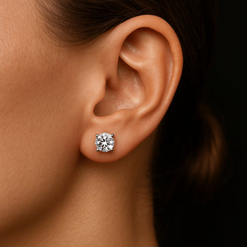 Moissanite Solitaire Stud Earrings