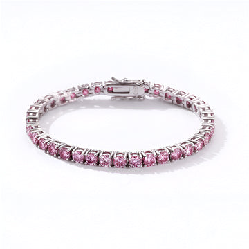 Pink Moissanite Tennis Bracelet