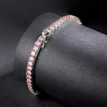 Pink Moissanite Tennis Bracelet