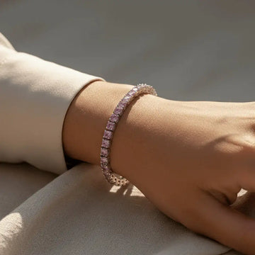 Pink Moissanite Tennis Bracelet