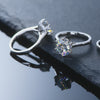 Classic moissanite solitaire rings rotating to show brilliant sparkle in 2ct 3ct and 4ct sizes - Sensitive Stones