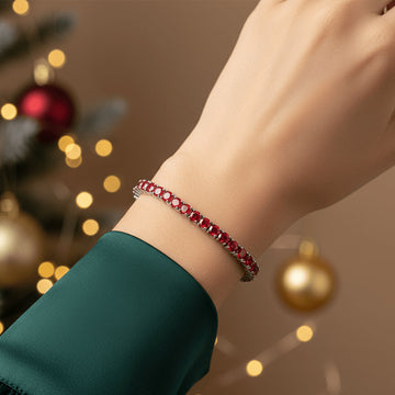 Rare Red Moissanite Tennis Bracelet